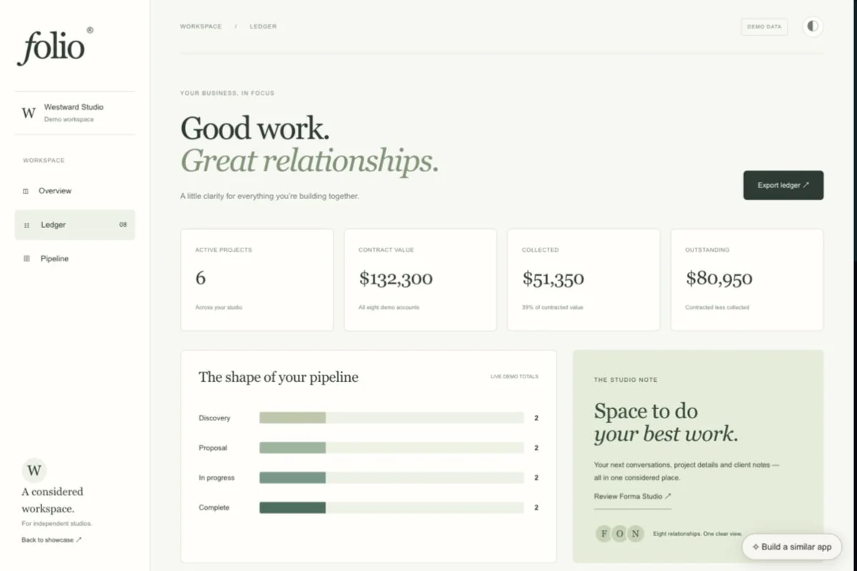 Folio app preview