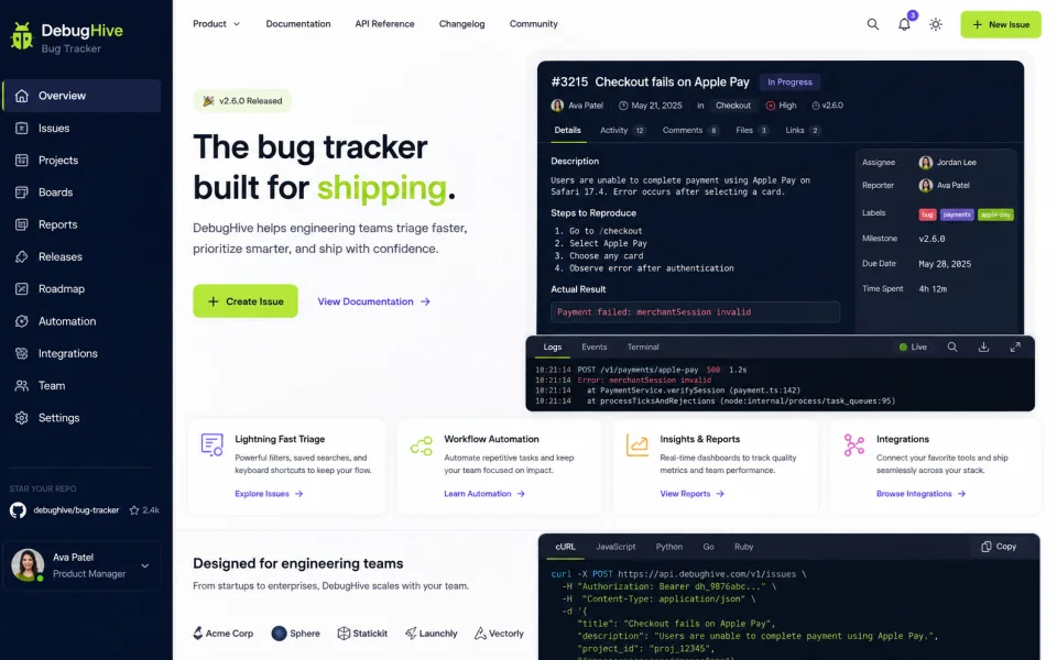 Bug Tracker preview